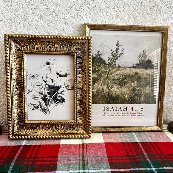 SET OF 2 Christian Bible Verse Art in Vintage Refinished Frames - Gallery Wall - Picture 3 of 7